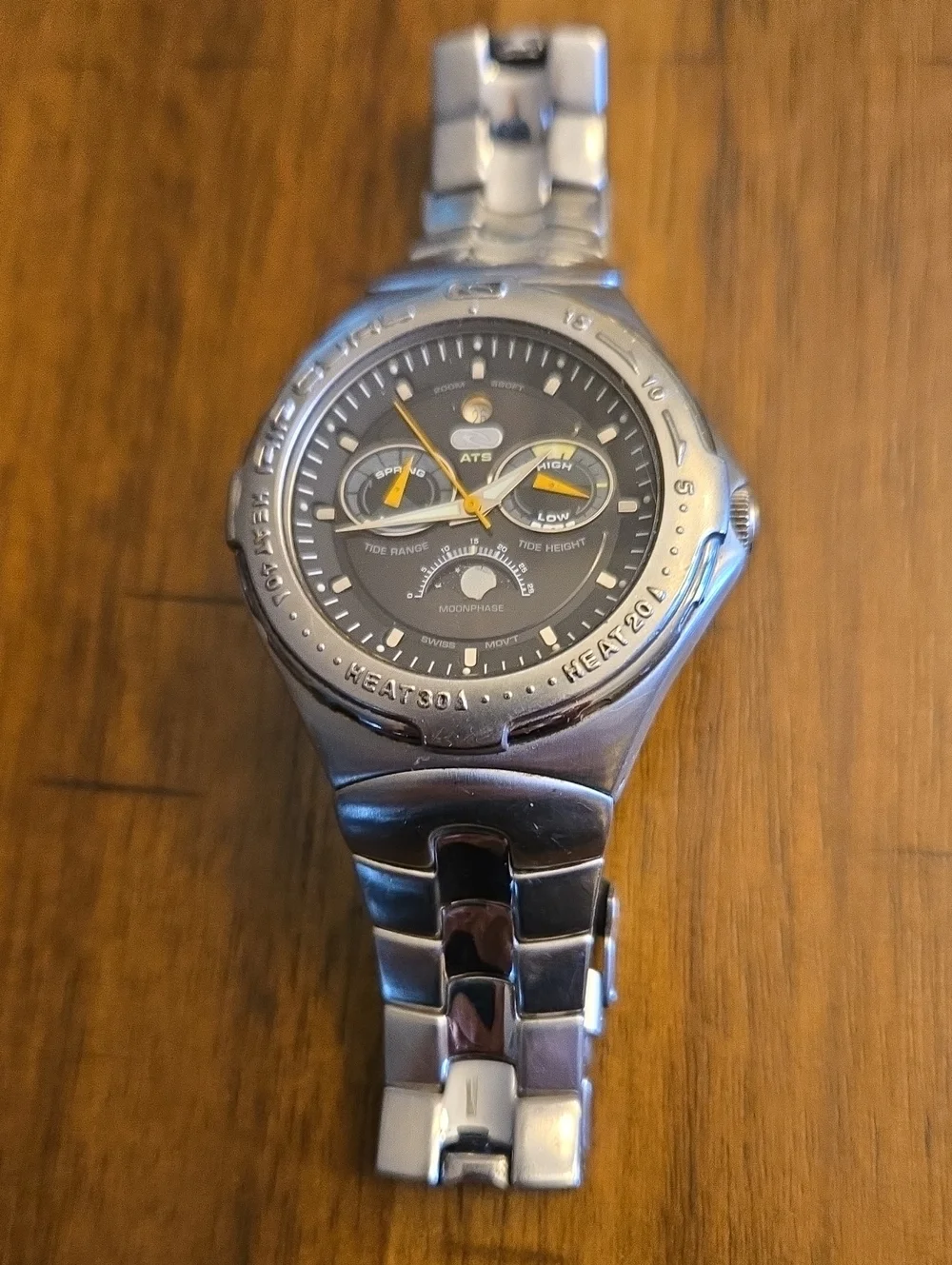 Vintage Rip Curl Tidewater Silver Stainless Steel Watch - Picture 1 of 4